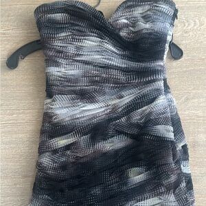 BCBGMaxAzria Strapless Dress in Black and Gray